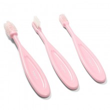 Набор зубных щёточек BabOno розовый, 3 шт.