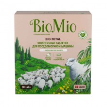 Экологичные таблетки BioMio Bio-Total 7в1 для мытья посуды в посудомоечных машинах, с маслом эвкалипта, 30 шт.
