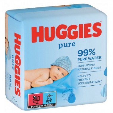 Салфетки влажные Huggies Pure 99.9% воды, 56x3 шт.