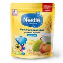 Молочная каша Nestle мультизлаковая груша-персик, с 6 мес., 220 г