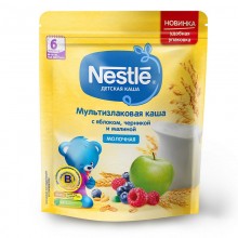 Молочная каша Nestle мультизлаковая яблоко-черника-малина, с 6 мес., 220 г