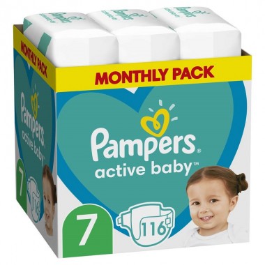 Подгузники Pampers Active Baby 7 BOX (15+ кг) 116 шт.