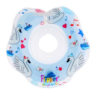 Надувной круг на шею для купания малышей ROXY-KIDS Flipper 0+ с музыкой из балета, "Лебединое озеро"
