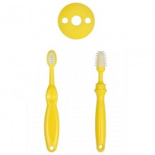 Набор ROXY-KIDS, зубная щетка и щетка-массажер для малышей, желтый